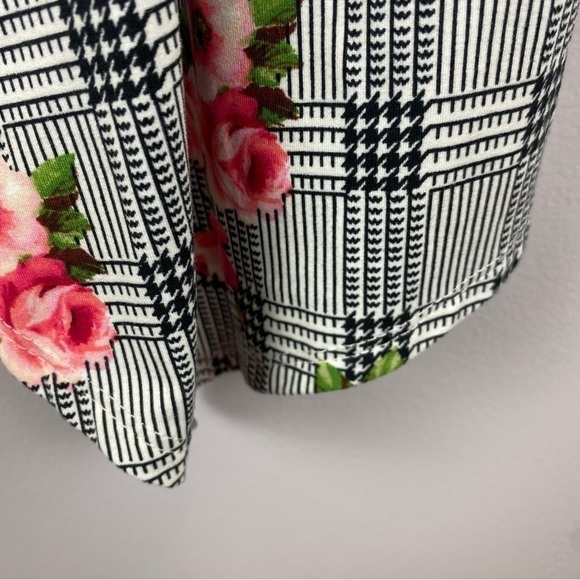 FRUMOS Plaid Floral Open Front Long Sleeve Cardigan Medium - Picture 9 of 11